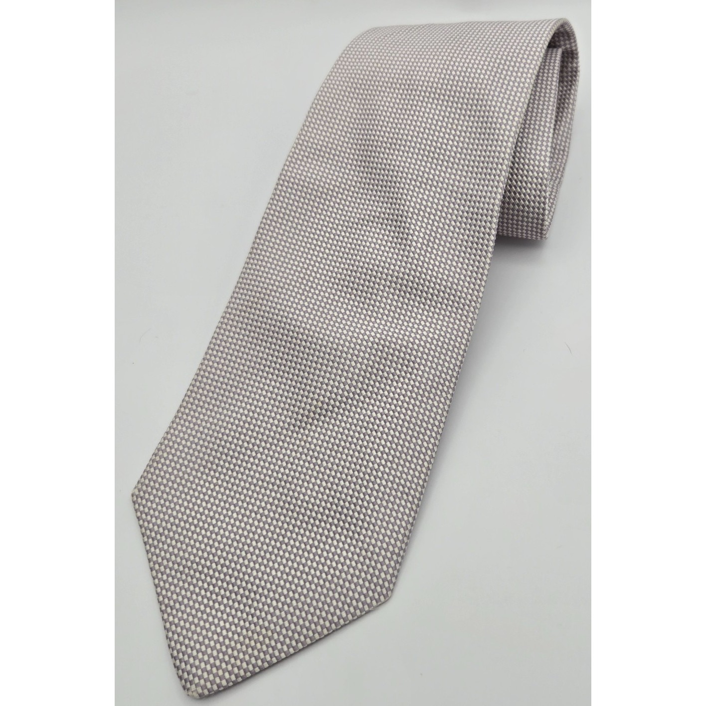 Brooks Brothers Makers Tie Mens Lavender White Micro Check Cotton Woven England